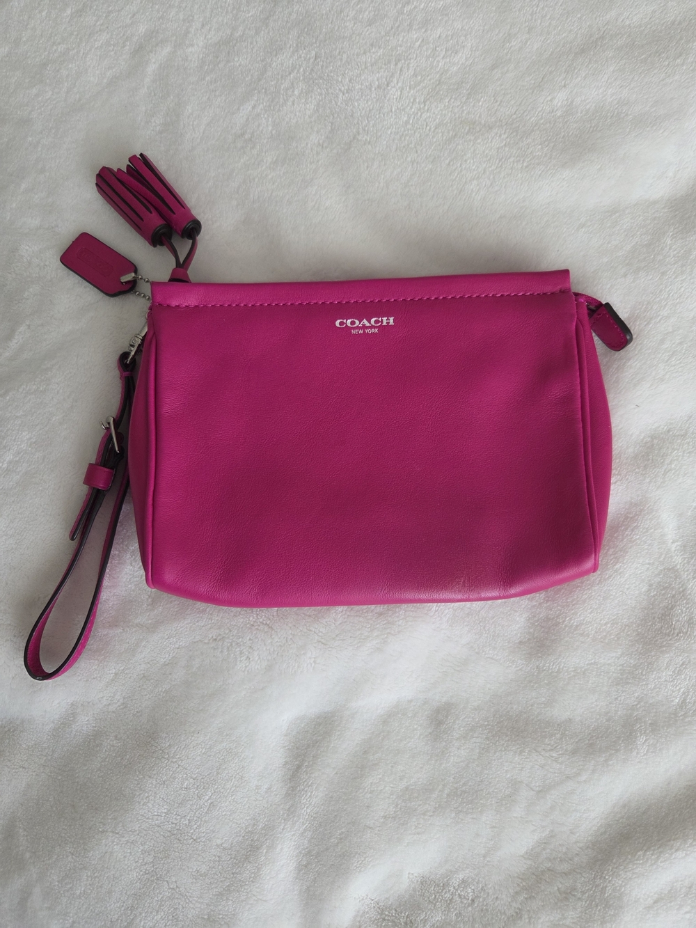 COACH Pink Leather Wristlet Clutch